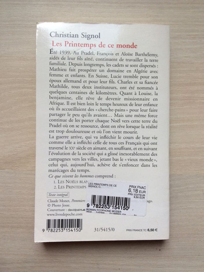 Livre Le printemps de ce monde - V92B - photo numéro 2