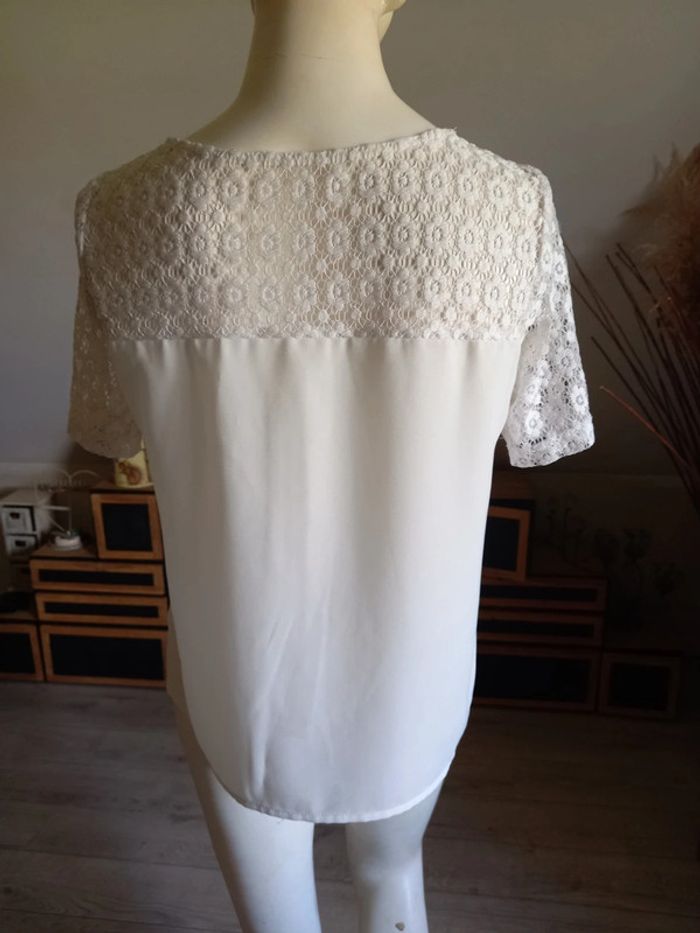 Tee shirt blanc style dentelle Taille 36 - photo numéro 7