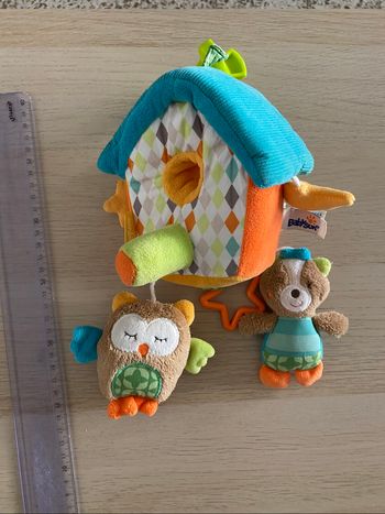 Jouet suspendre chouette hibou cabane oiseaux perchoir babysun