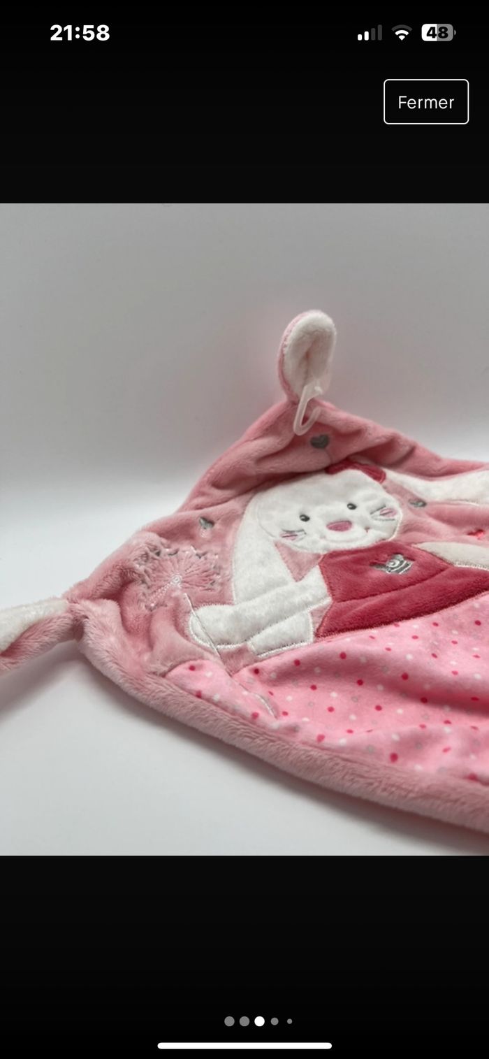Doudou Tex lapin plat rose neuf - photo numéro 3