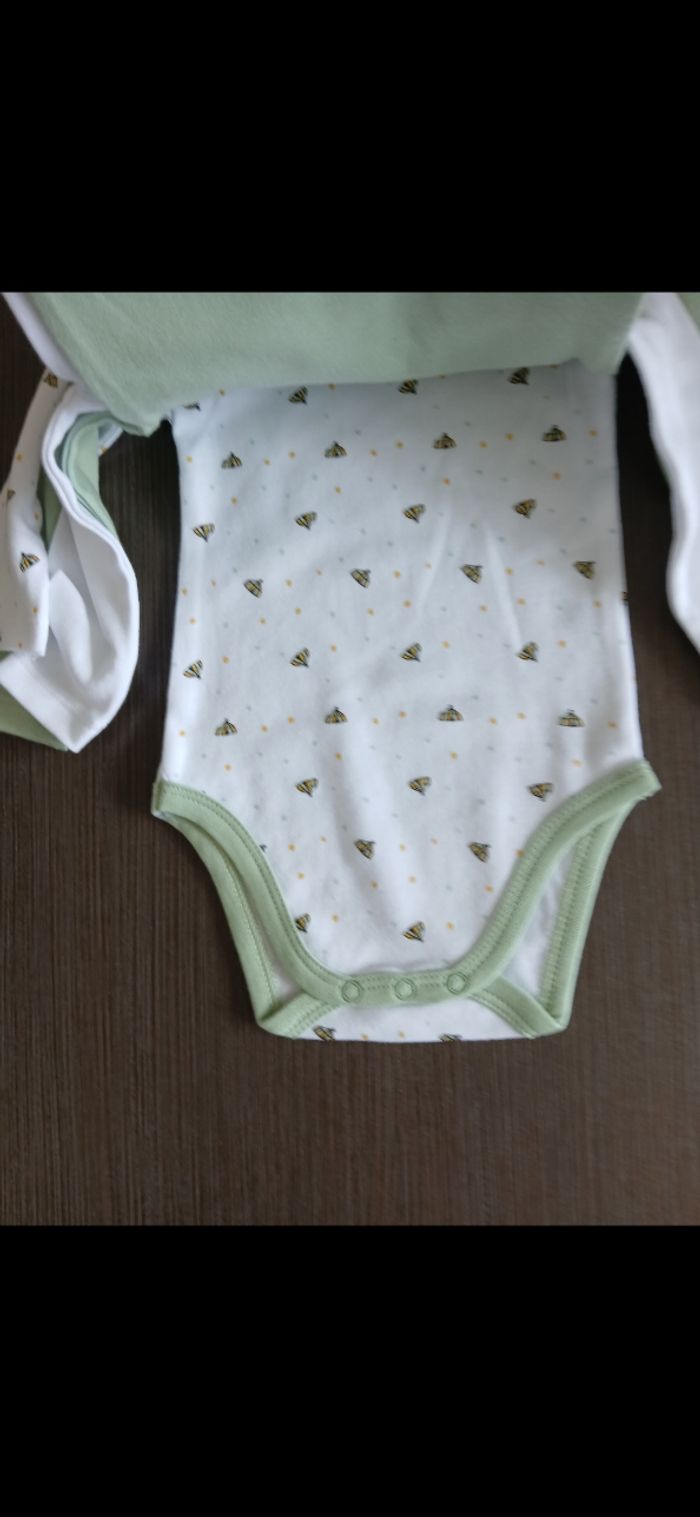 Lot de 3 bodies manches longues garçon 6 mois - photo numéro 3