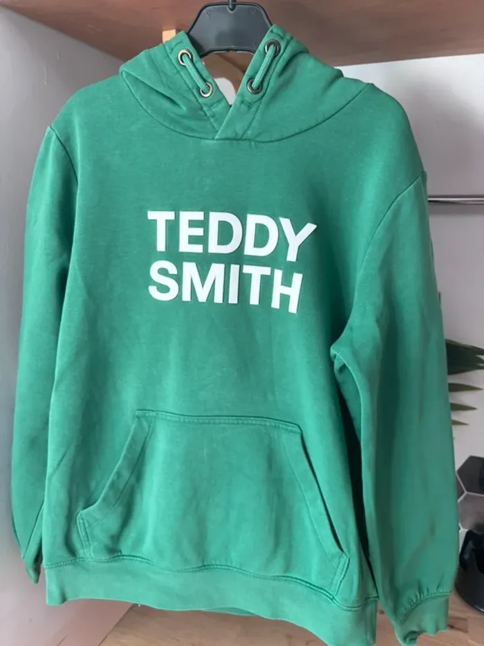 Sweat à capuche épais vert Brésil • Teddy Smith • 12 ans