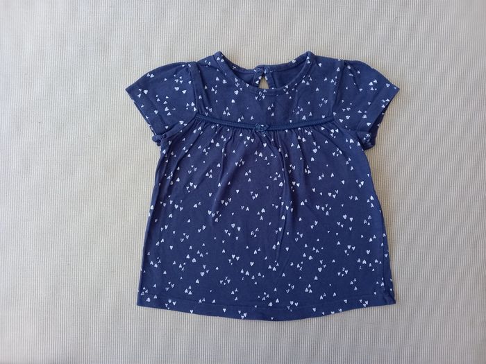 T-shirt fille cœurs 6-9mois George 68-74cm
