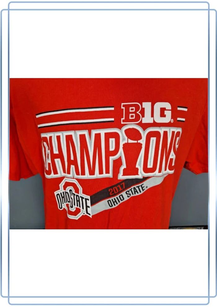 tee shirt vintage blue 84 / big 10 ohio state champions 2017/ rouge taille L (418) - photo numéro 3