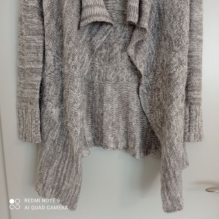 Gilet gris beige asymétrique t36 - photo numéro 4