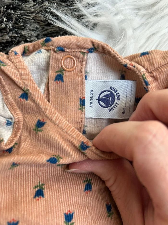 Robe manches longues à velours - petit bateau - 3 mois - photo numéro 4