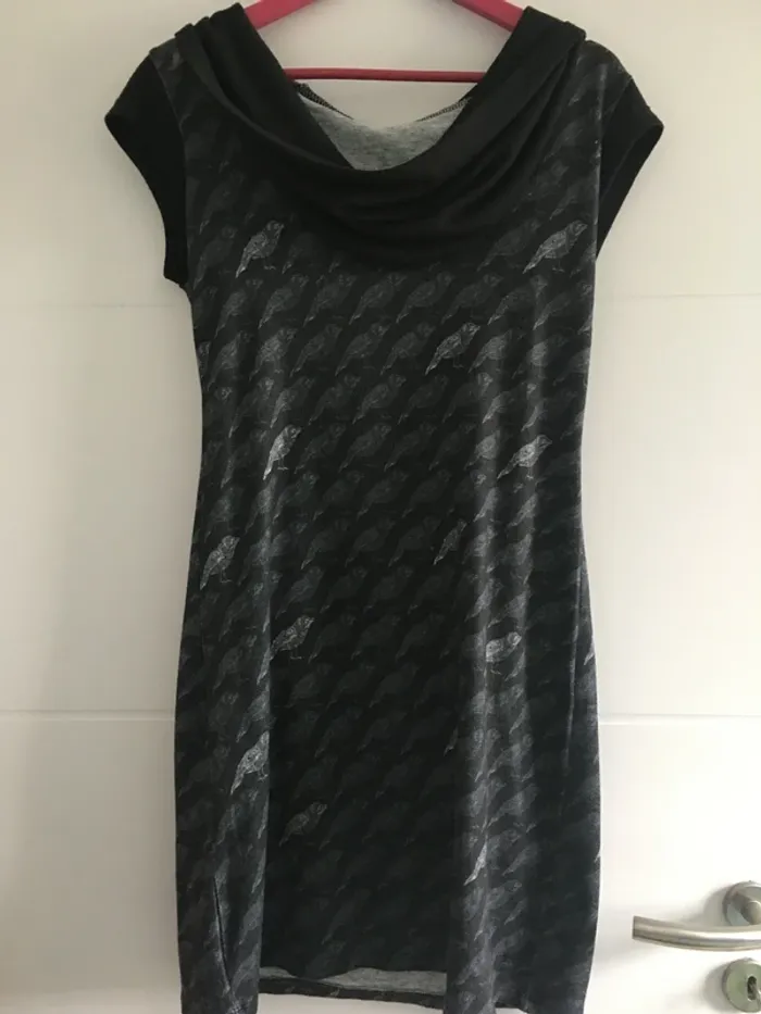 Robe Smash noire oiseaux 38 / M