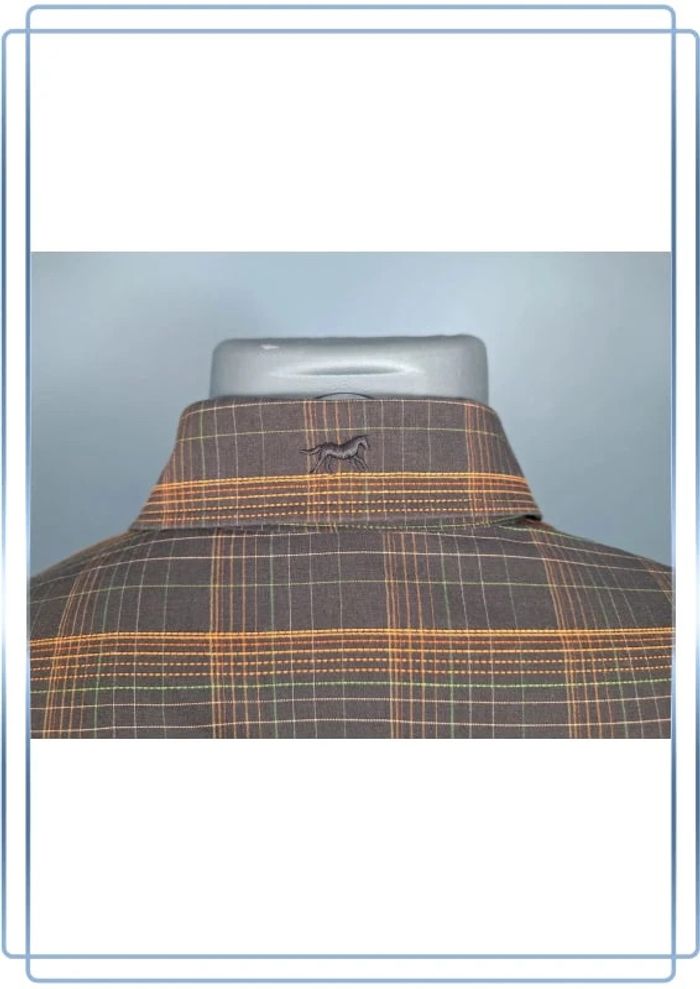 chemise manches longues formen a carreaux / homme taille M / full broderie (407) - photo numéro 9