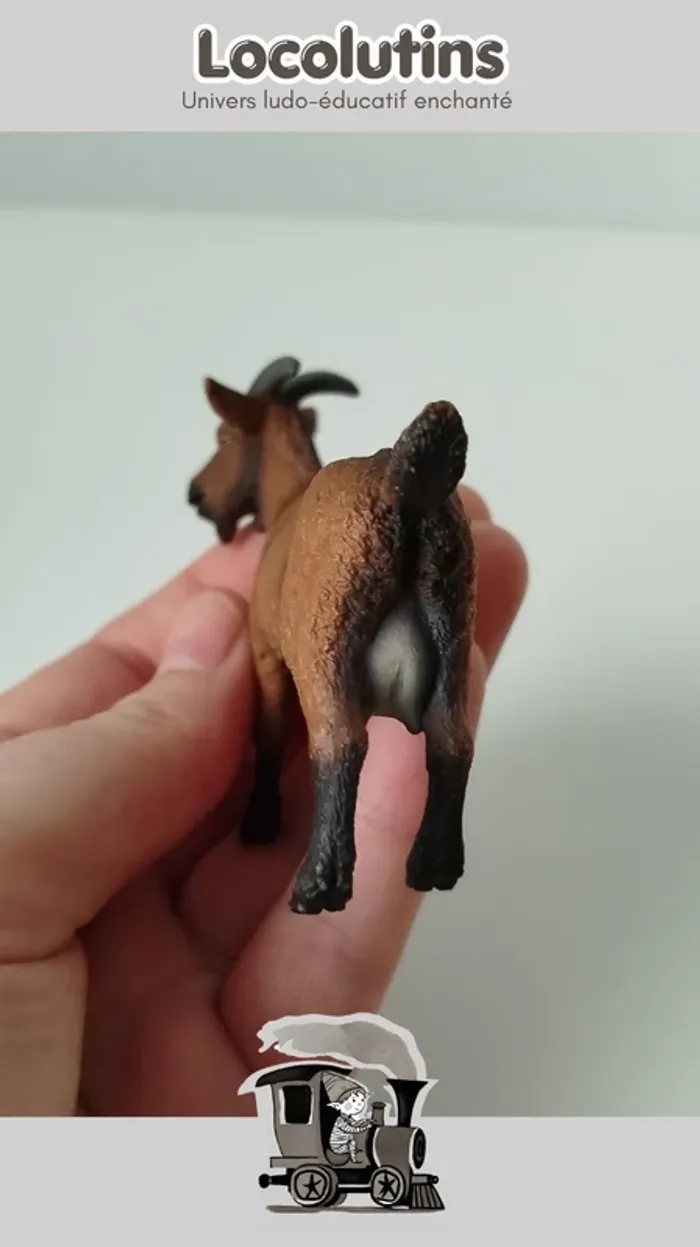 🚂 Figurine ▪ chèvre brune Schleich pleine et solide - photo numéro 4