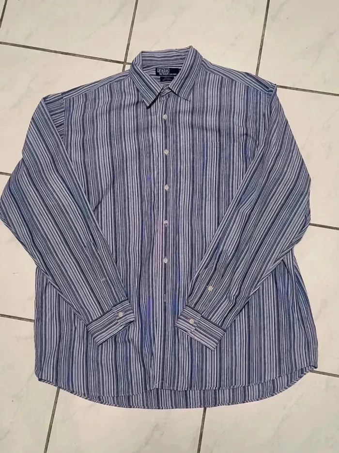Chemise Ralph Lauren rayée vintage – coupe large, look Y2K - photo numéro 12