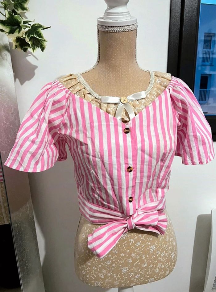 Chemisier Rayure rose Taille S