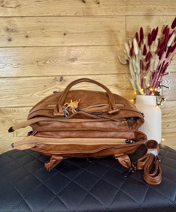 Sac à main femme marron automne simili cuir neuf travail voyage bandoulière amovible - photo numéro 6