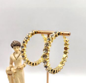 Boucles d'oreilles créoles strass