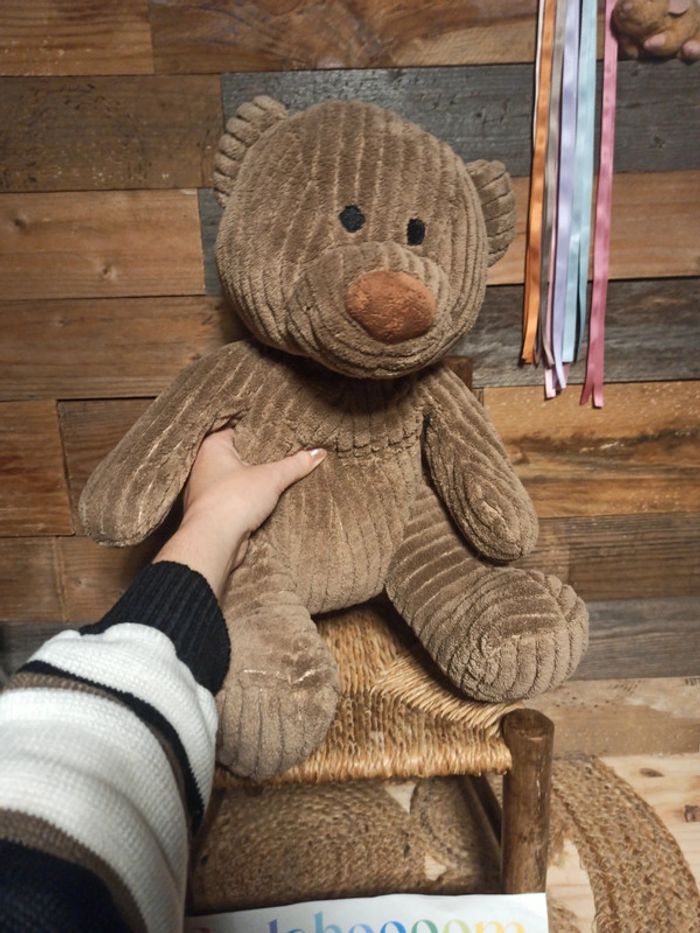 peluche ours brun blanche porte tbe - photo numéro 3