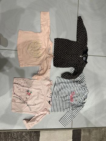 Lot de 4 t-shirt manches longues 12 mois