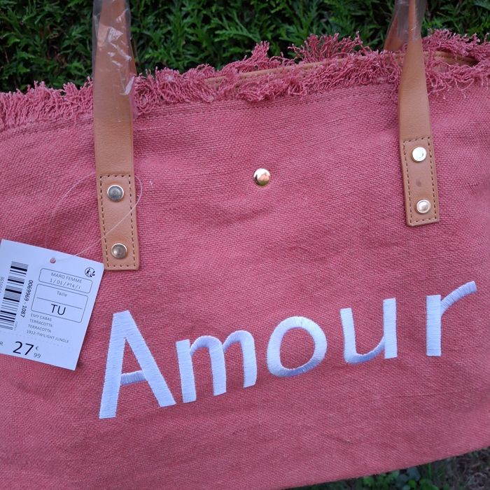 Grand sac Logo Amour Rose Neuf