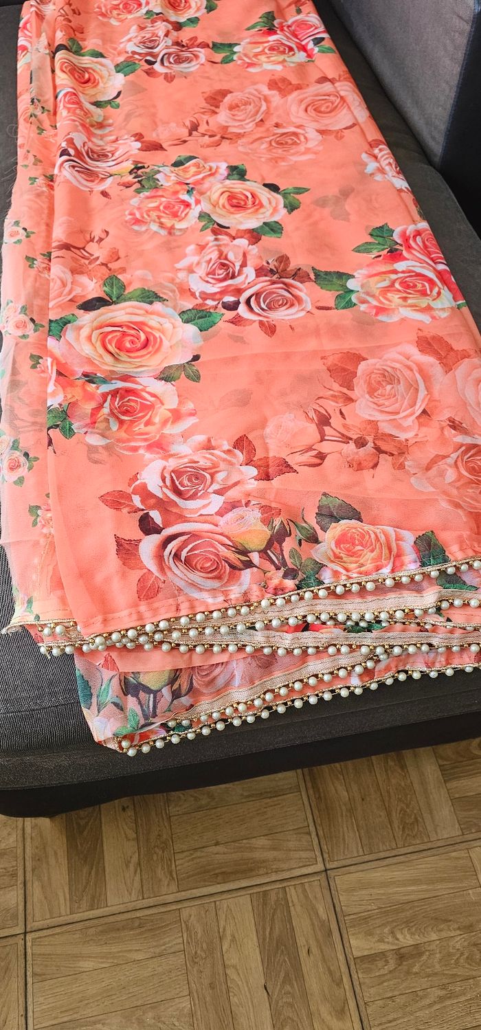 Saree indien tissu de plus 6m - photo numéro 2