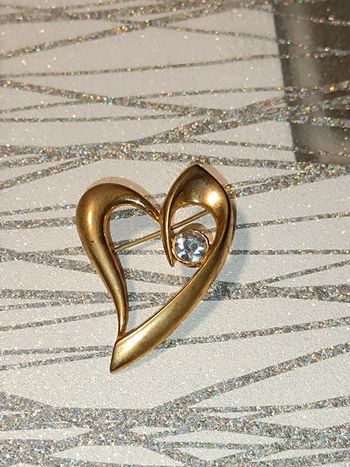 Broche vintage cœur dorée 🤎