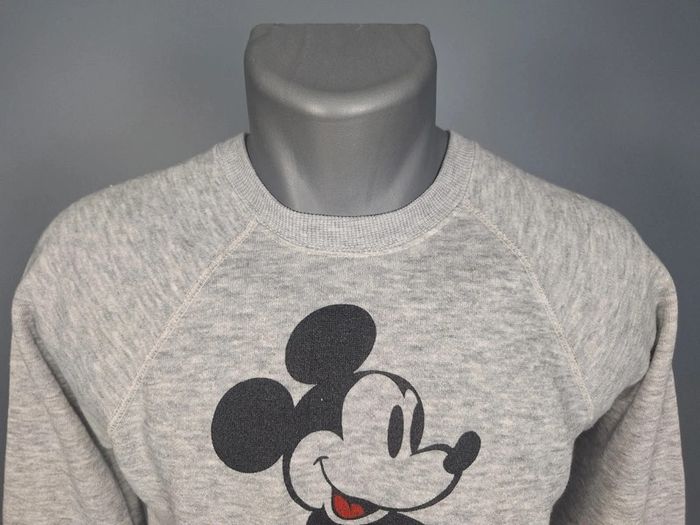 Sweat vintage Disney Mickey – gris chiné – taille M (604) - photo numéro 2