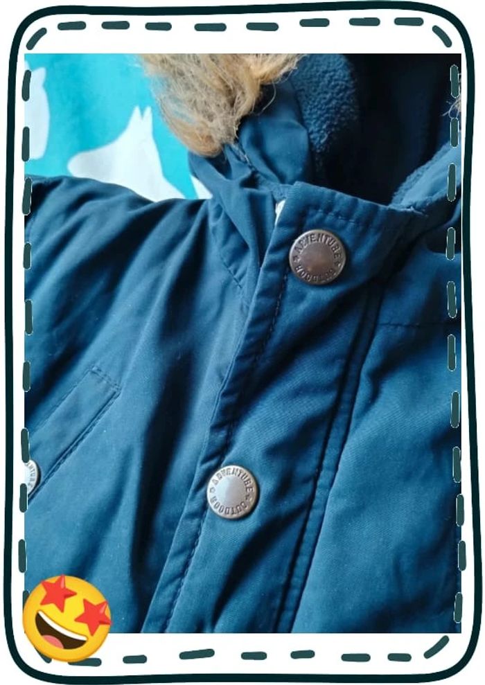 Manteau bébé Kiabi 24 mois mixte bleu marine - photo numéro 3