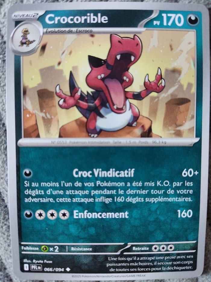 Carte Crocorible 066/094 ME01-Méga Évolution-Flammes Fantasmagoriques