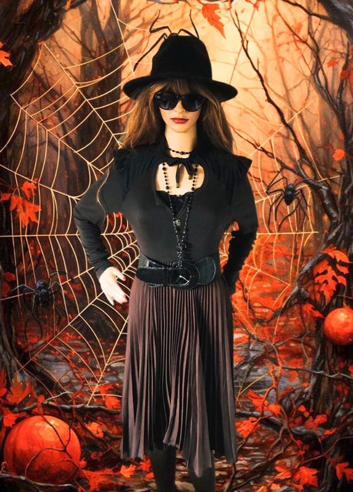 🖤🍁Robe d’automne whimsigoth witchy dark romantic style Cop Copine dress🍁🤎 - photo numéro 2