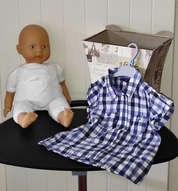 Chemise à carreaux manches courtes fille - 3 ans