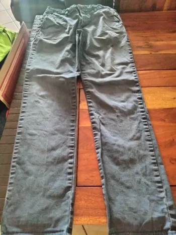 Pantalon toile uni bleu en 36 la halle