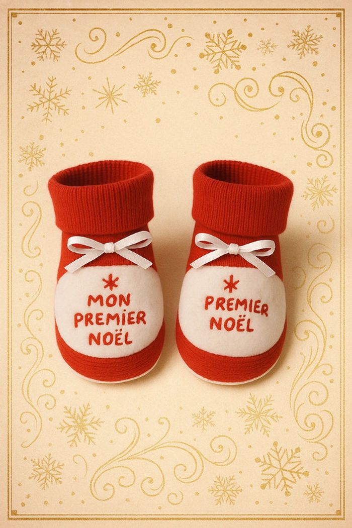 Chaussons Bébé "Mon Premier Noël"