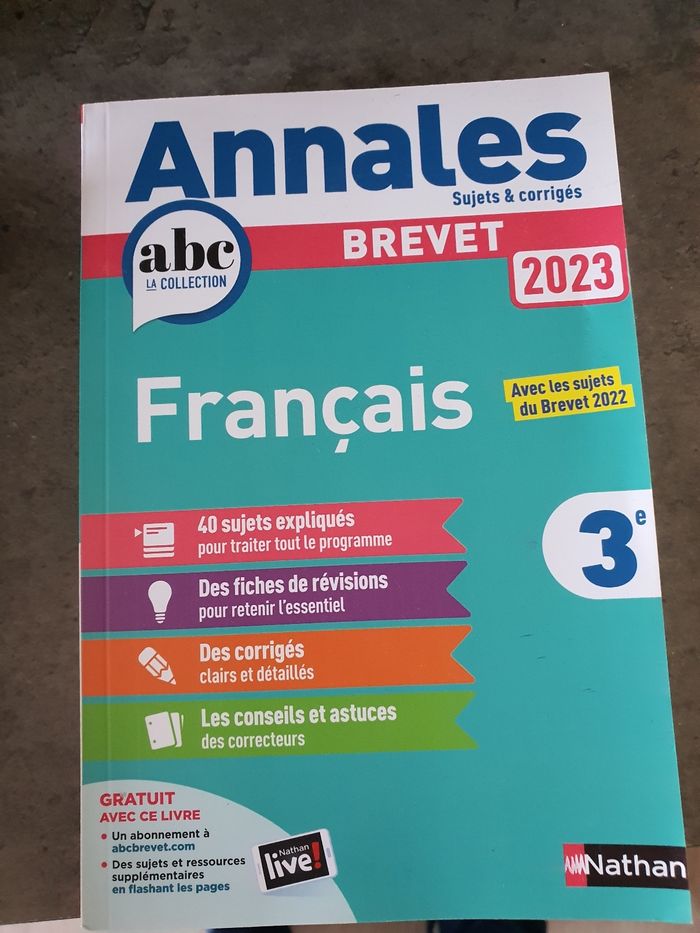 Anales sujet corrigé brevet 2023