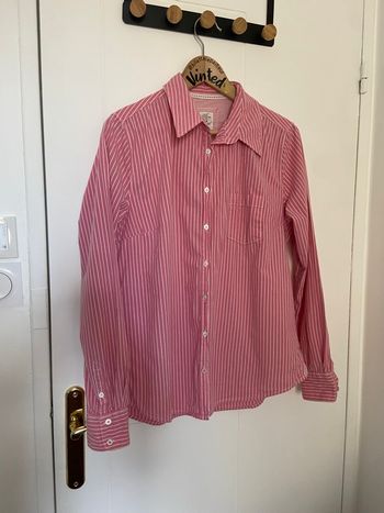 Chemise H&M rose à rayures – manches longues, très bon état, taille M (étiquette XXXL)