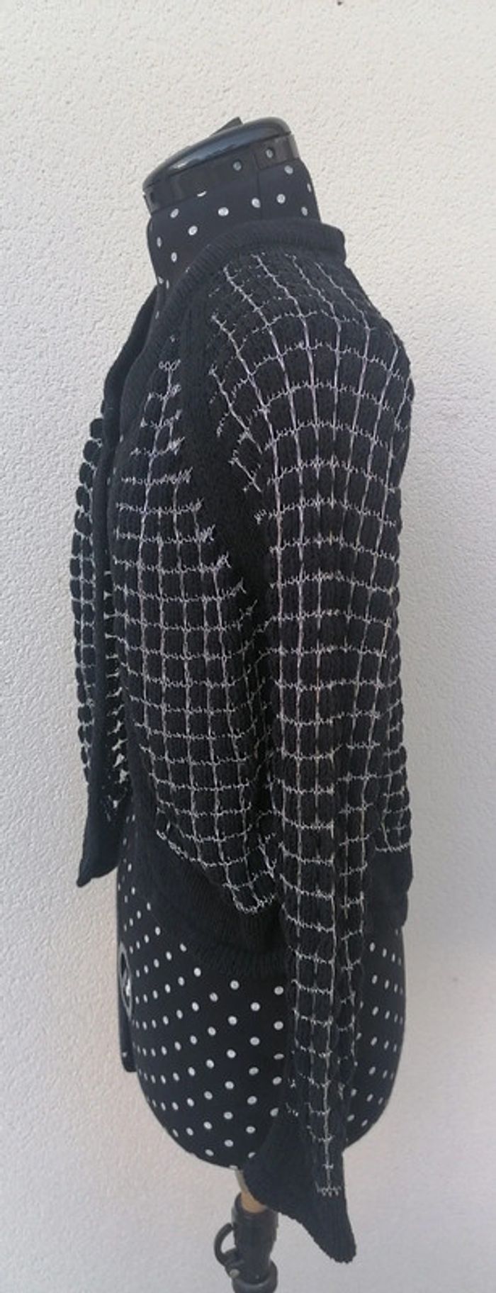 Veste / cardigan noir argenté ajouré Taille M Cop Copine - photo numéro 6