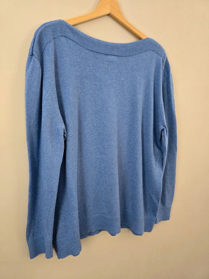 Pull col bateau L.L.Bean bleu pastel en maille douce femme taille XL - photo numéro 7