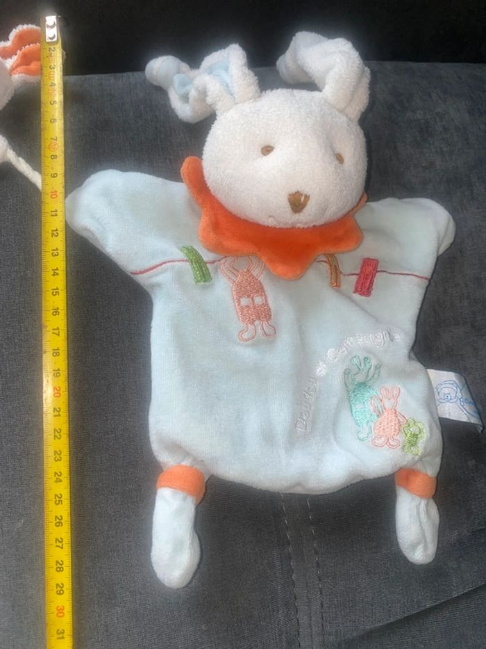 Doudou et Compagnie Marionnette Lapin bleu Et Son Petit Doudou Lapin - photo numéro 6