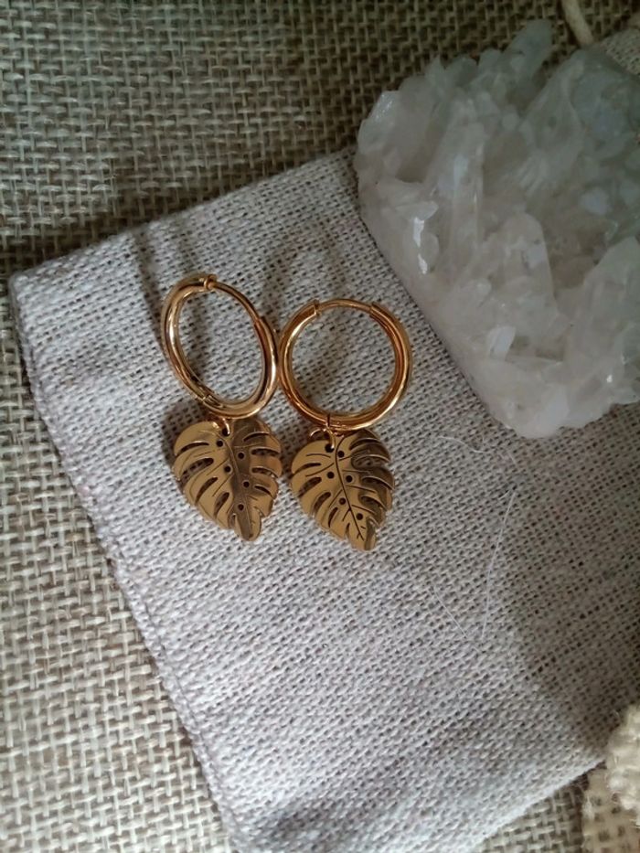 Boucles d'oreilles feuilles bohèmes