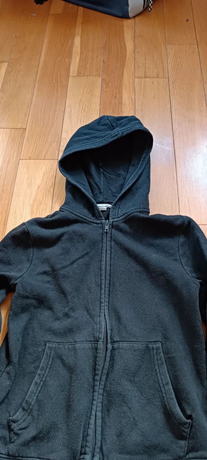 Sweat à capuche zippé bleu marine H&M 10 ans - photo numéro 4