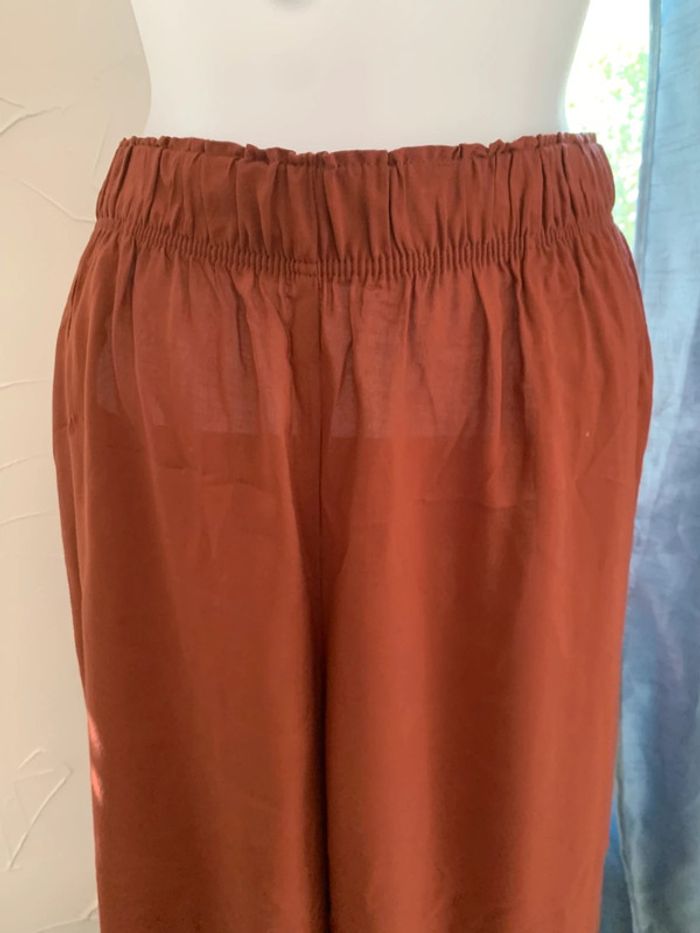 Pantalon H&M fluide jambe larges marron taille 38 - photo numéro 3