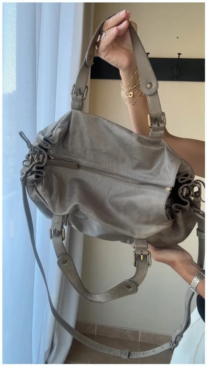 Sac Gérard Darel zippé gris très bon état - photo numéro 8