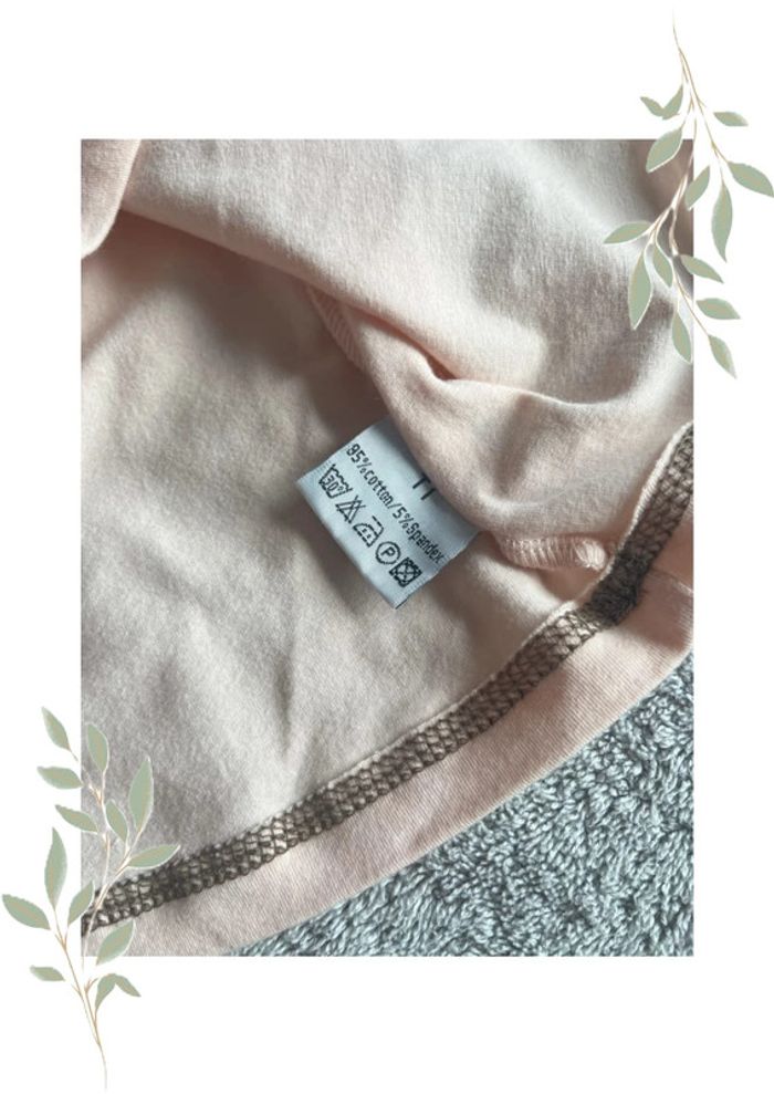 🌸 Débardeur Paul Brial – Taille 1 – Rose pâle avec motifs gris – Élégance douce 🌸 - photo numéro 5