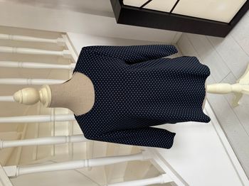 Blouse manches 3/4 Esmara bleu marine à pois blancs