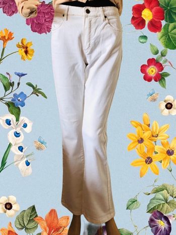 🦋Jean blanc coupe flare bootcut Y2k vintage années 2000 Active Wear white flared jean🌸