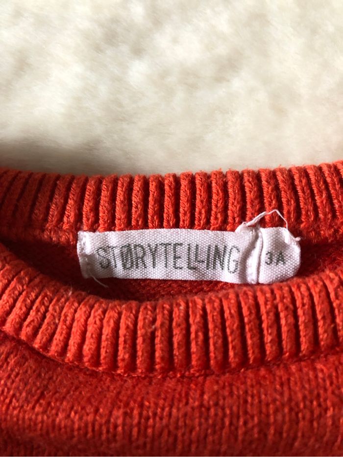 Pull orange à volants - Storytelling 3 ans - photo numéro 5