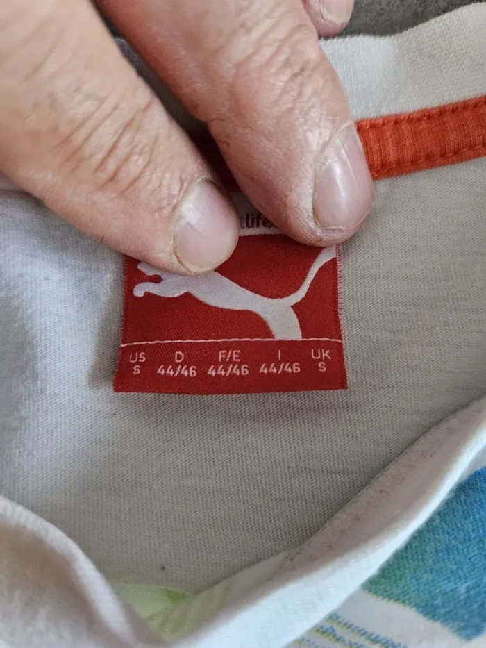 T-shirt à manches courtes vintage - Taille S / 36 - Puma - Blanc - photo numéro 2