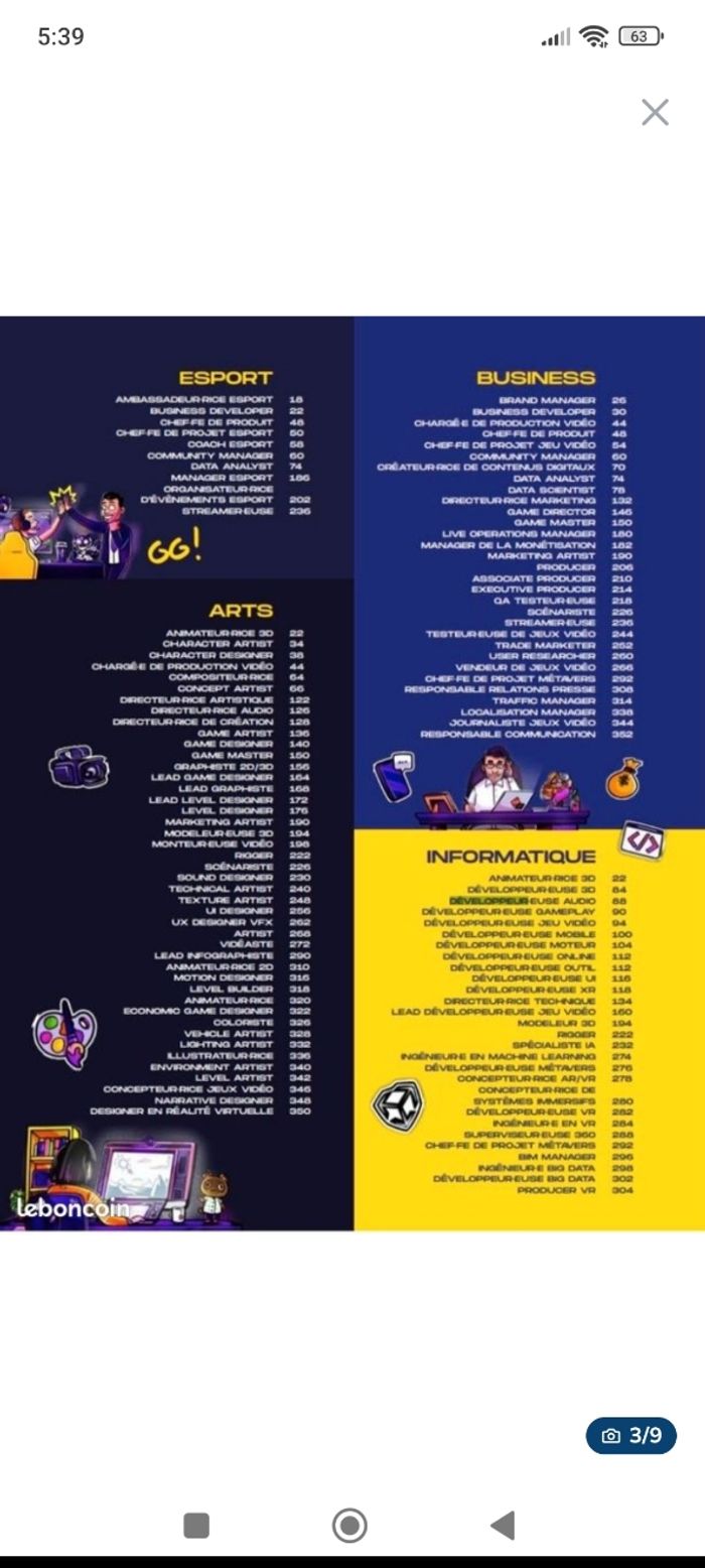 📚 Ouvrage Guide des métiers du jeu vidéo NEUF - photo numéro 8