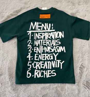 T-shirt Riches Paris motifs en reliefs vert - Taille S