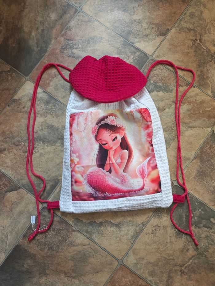 Sac à dos pochon enfant fille thème sirène neuf