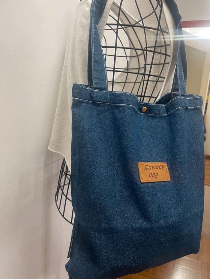 Sac Fourre-Tout Chic en Denim Bleu pour Femme/sac en bandoulière et épaule. - photo numéro 6