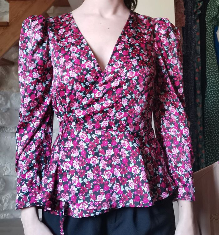 Top peplum cache-coeur fleuri kiabi