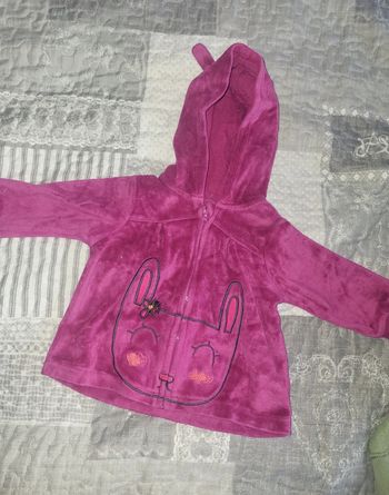 Gilet doux violet DPAM 6 mois