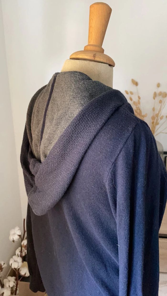 Gilet zippé à capuche bleu - Devred - taille S - photo numéro 3
